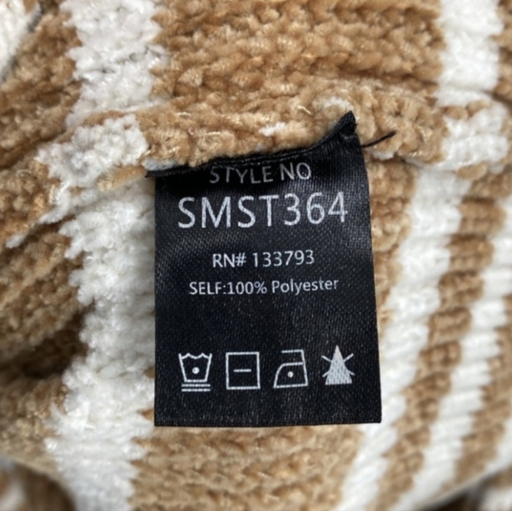 Pol Boho Chunky Knit Striped V-neck Sweater Relaxed Fit Casual Size Large - Picture 6 of 7